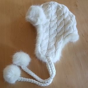 Cable & Faux-Fur Trapper Hat